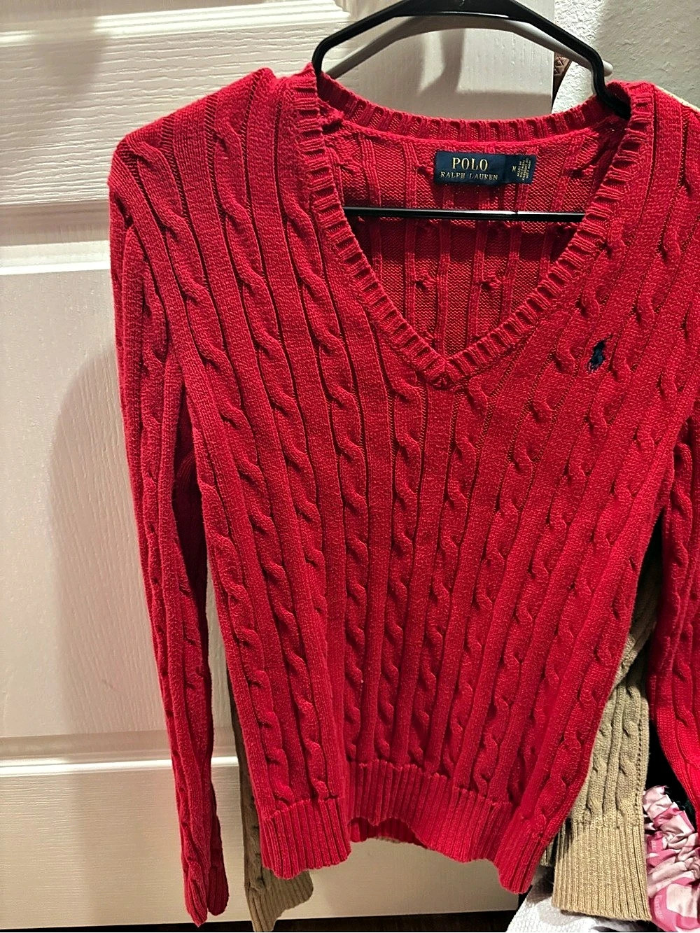 Polo Ralph Lauren Cable-Knit Cotton V-Neck Sweater V-Neck Sweater in
